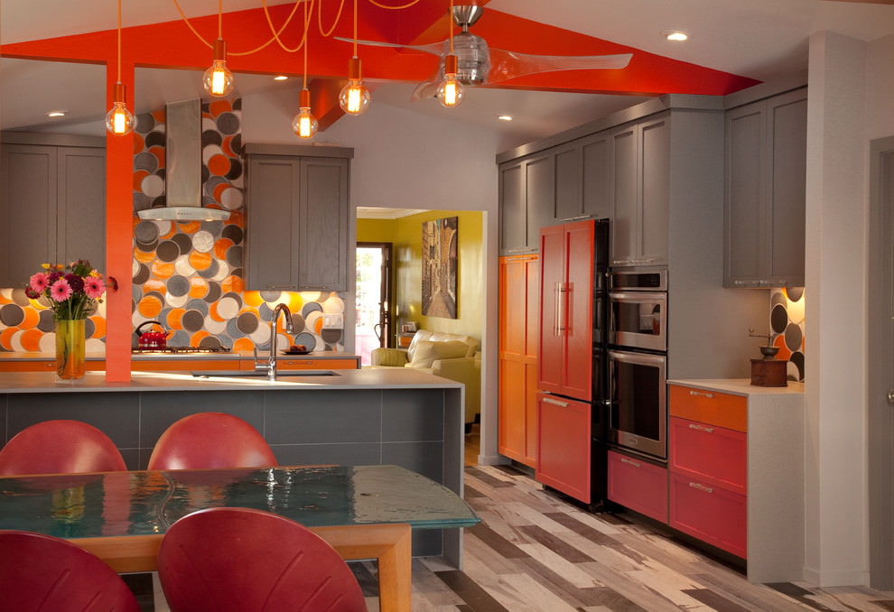 Дизайн кухни черно оранжевого цвета: реальные фото примеры, варианты оформления
