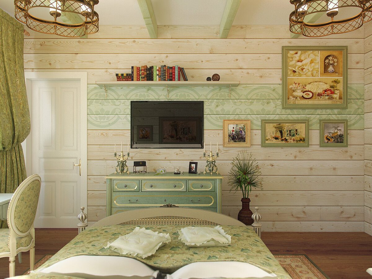Спальни в стиле прованс в доме фото