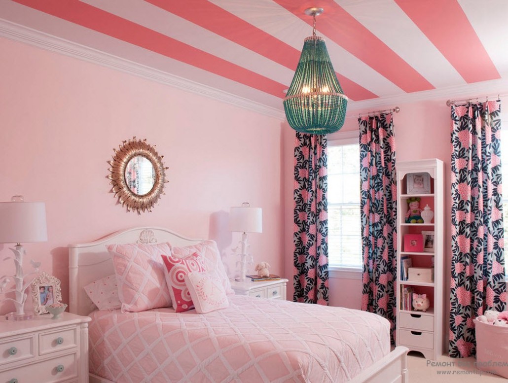 Светло розовый цвет стен в интерьере