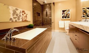 Дизайн плитки в ванной комнате простой