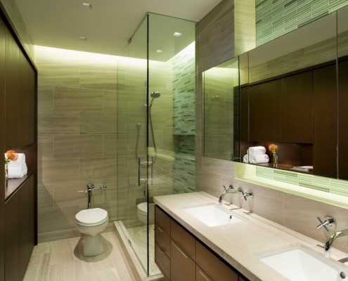 Зеленая ванная комната дизайн с туалетом