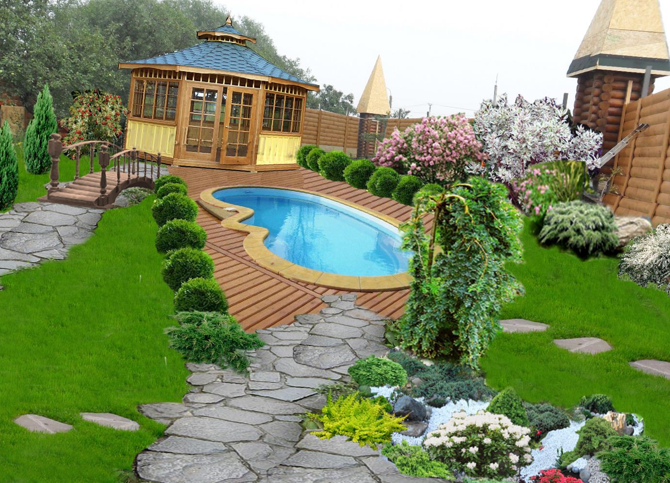 Садовый дизайн для частных домов фото