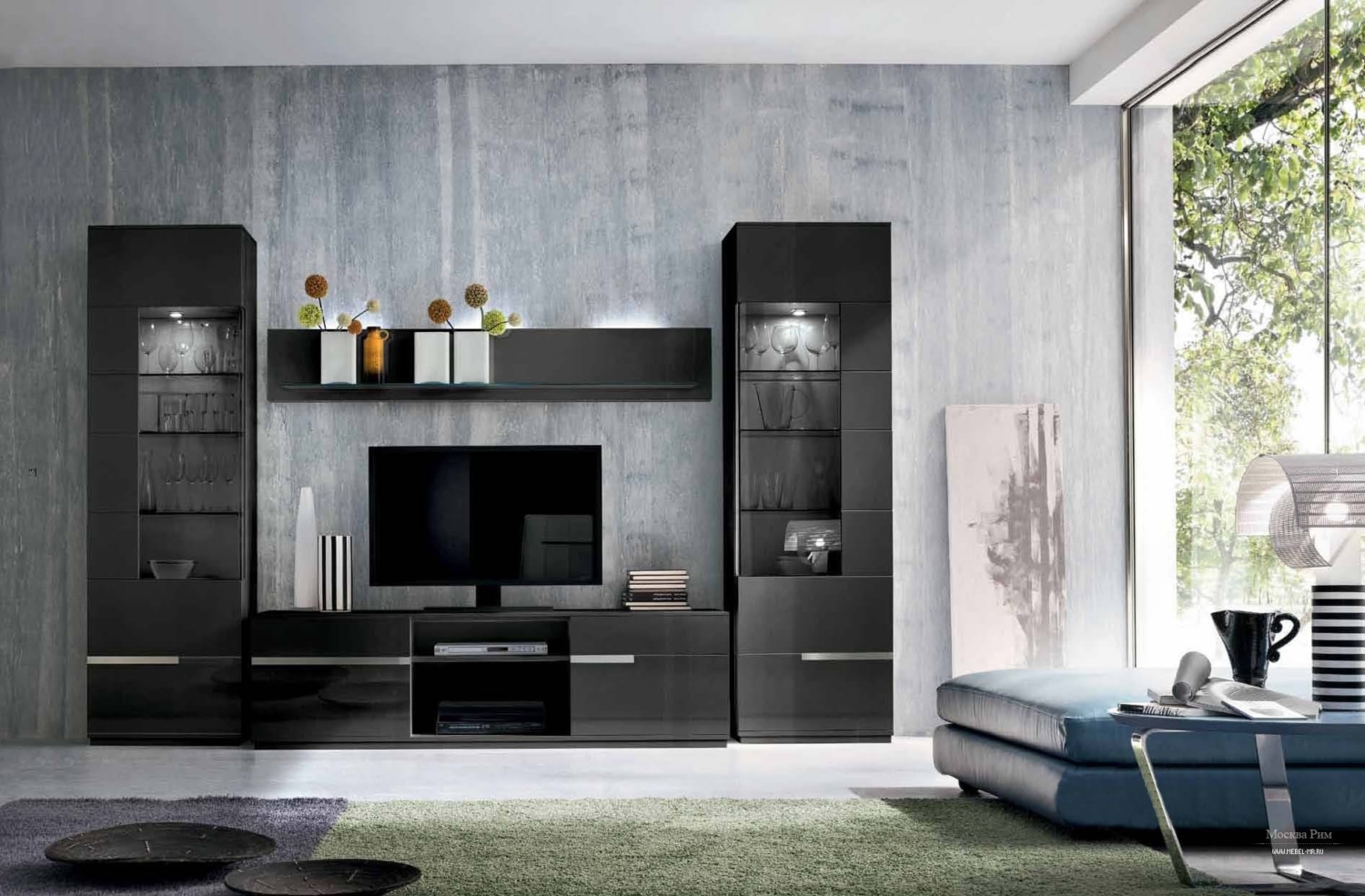модульная гостиная серого цвета
