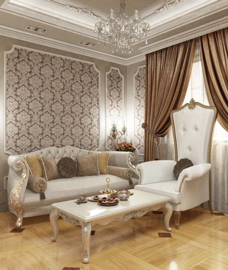 Дизайн и интерьер гостиной в классическом стиле