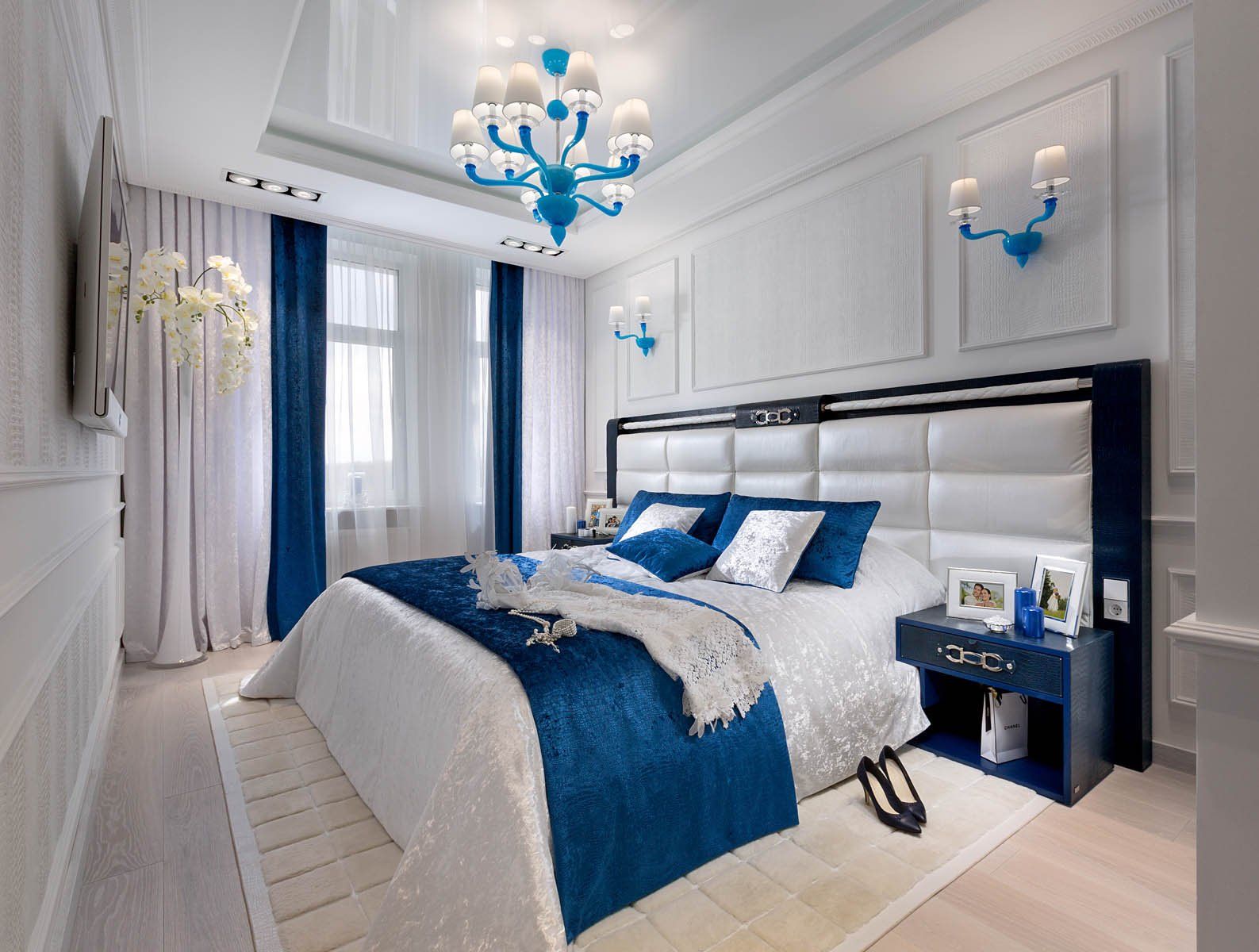 Дизайн Спальни В Синем Цвете